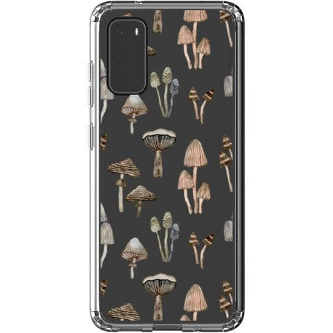 Galaxy S20 Cute Neutral Mushrooms Clear Phone Case - The Urban Flair