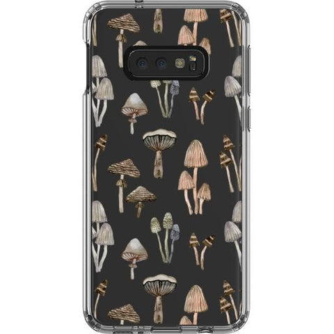 Galaxy S10e Cute Neutral Mushrooms Clear Phone Case - The Urban Flair