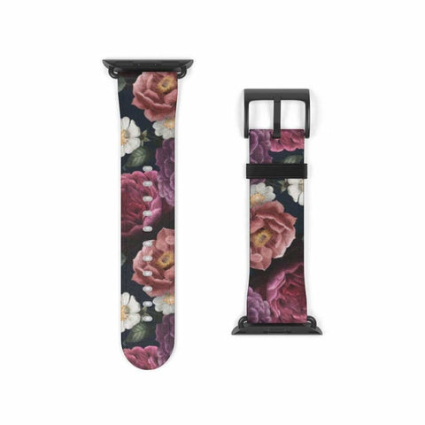 Shop The Dark Botanical Apple Watch Band Exclusively at The Urban Flair - Trendy Faux/Vegan Leather iWatch Straps - Affordable Replacements Bands For Women