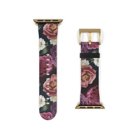 Shop The Dark Botanical Apple Watch Band Exclusively at The Urban Flair - Trendy Faux/Vegan Leather iWatch Straps - Affordable Replacements Bands For Women