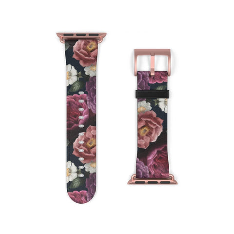 Shop The Dark Botanical Apple Watch Band Exclusively at The Urban Flair - Trendy Faux/Vegan Leather iWatch Straps - Affordable Replacements Bands For Women