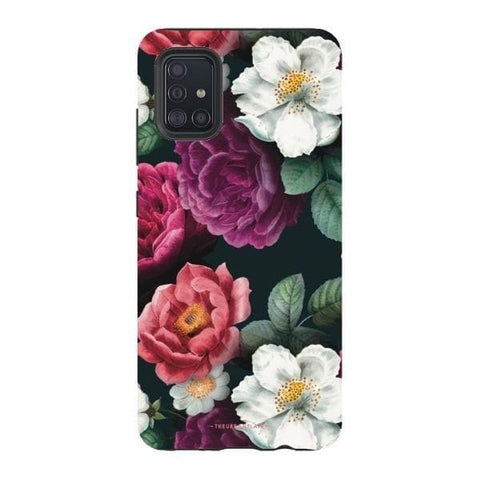 Galaxy A51 4G Satin (Semi-Matte) Dark Botanical Tough Phone Case - The Urban Flair