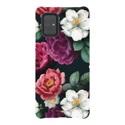 Galaxy A71 5G Satin (Semi-Matte) Dark Botanical Tough Phone Case - The Urban Flair