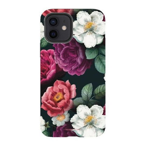 iPhone 12 Satin (Semi-Matte) Dark Botanical Tough Phone Case - The Urban Flair