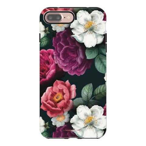iPhone 7 Plus/8 Plus Satin (Semi-Matte) Dark Botanical Tough Phone Case - The Urban Flair