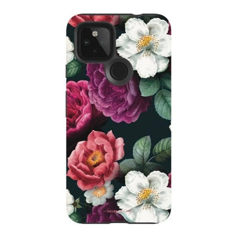 Pixel 4A 5G Satin (Semi-Matte) Dark Botanical Tough Phone Case - The Urban Flair