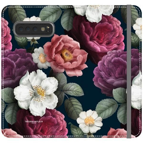 Galaxy S10 Plus Dark Botanical iPhone Case Wallet For iPhone 12 Mini 11 Pro Max XR XS Max 7 8 Plus SE 2020 Cover With Card Slots Vegan Leather Wallet Case - The Urban Flair