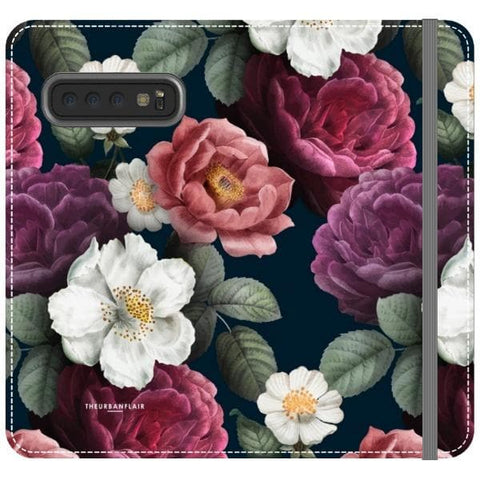 Galaxy S10 Dark Botanical iPhone Case Wallet For iPhone 12 Mini 11 Pro Max XR XS Max 7 8 Plus SE 2020 Cover With Card Slots Vegan Leather Wallet Case - The Urban Flair