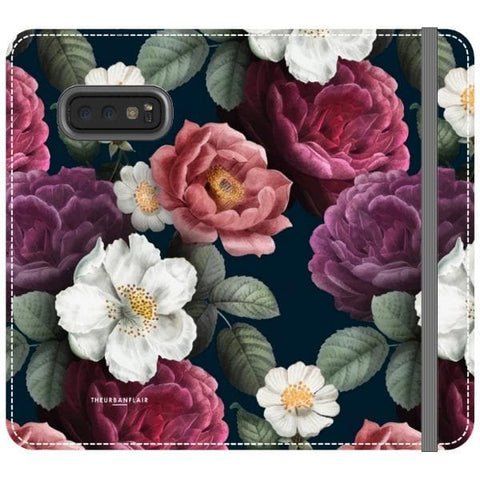 Galaxy S10e Dark Botanical iPhone Case Wallet For iPhone 12 Mini 11 Pro Max XR XS Max 7 8 Plus SE 2020 Cover With Card Slots Vegan Leather Wallet Case - The Urban Flair