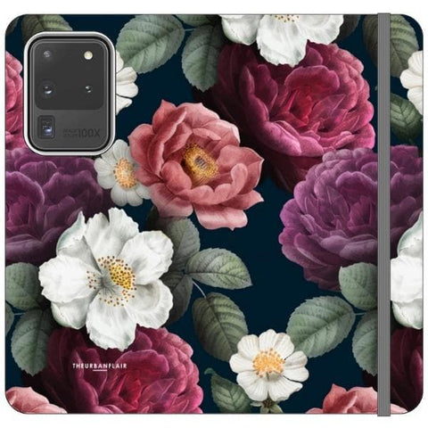 Galaxy S20 Ultra Dark Botanical iPhone Case Wallet For iPhone 12 Mini 11 Pro Max XR XS Max 7 8 Plus SE 2020 Cover With Card Slots Vegan Leather Wallet Case - The Urban Flair