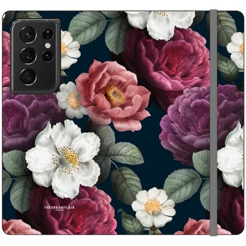 Galaxy S21 Ultra Dark Botanical iPhone Case Wallet For iPhone 12 Mini 11 Pro Max XR XS Max 7 8 Plus SE 2020 Cover With Card Slots Vegan Leather Wallet Case - The Urban Flair