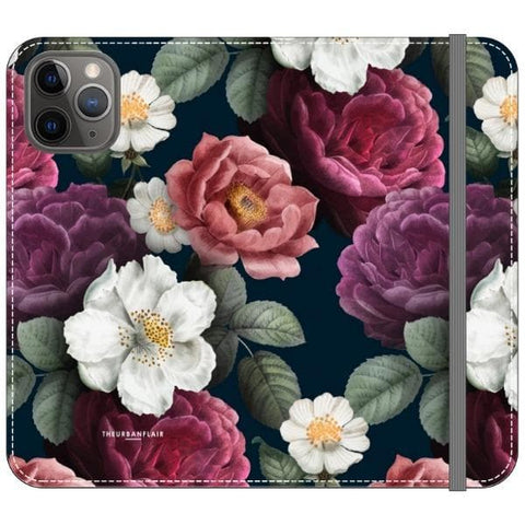 iPhone 11 Pro Dark Botanical iPhone Case Wallet For iPhone 12 Mini 11 Pro Max XR XS Max 7 8 Plus SE 2020 Cover With Card Slots Vegan Leather Wallet Case - The Urban Flair