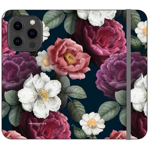 iPhone 13 Pro Dark Botanical iPhone Case Wallet For iPhone 12 Mini 11 Pro Max XR XS Max 7 8 Plus SE 2020 Cover With Card Slots Vegan Leather Wallet Case - The Urban Flair