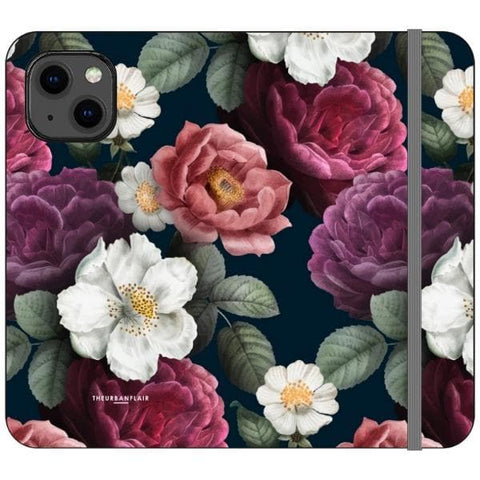 iPhone 13 Dark Botanical iPhone Case Wallet For iPhone 12 Mini 11 Pro Max XR XS Max 7 8 Plus SE 2020 Cover With Card Slots Vegan Leather Wallet Case - The Urban Flair