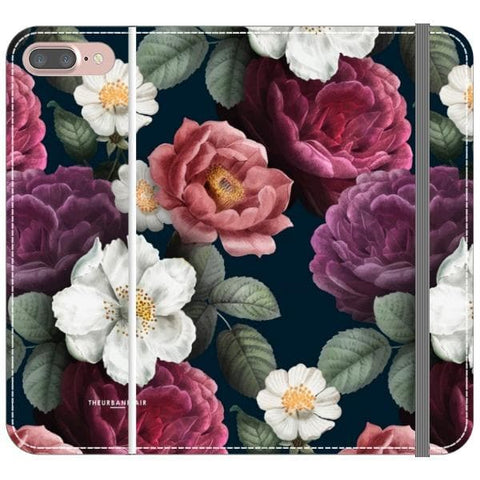 iPhone 7 Plus/8 Plus Dark Botanical iPhone Case Wallet For iPhone 12 Mini 11 Pro Max XR XS Max 7 8 Plus SE 2020 Cover With Card Slots Vegan Leather Wallet Case - The Urban Flair