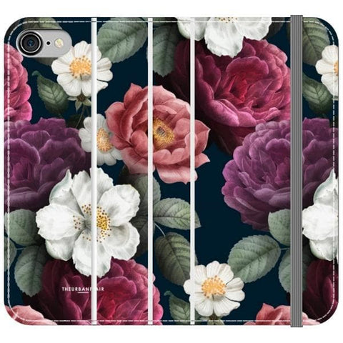 iPhone 7/8/SE 2020 Dark Botanical iPhone Case Wallet For iPhone 12 Mini 11 Pro Max XR XS Max 7 8 Plus SE 2020 Cover With Card Slots Vegan Leather Wallet Case - The Urban Flair