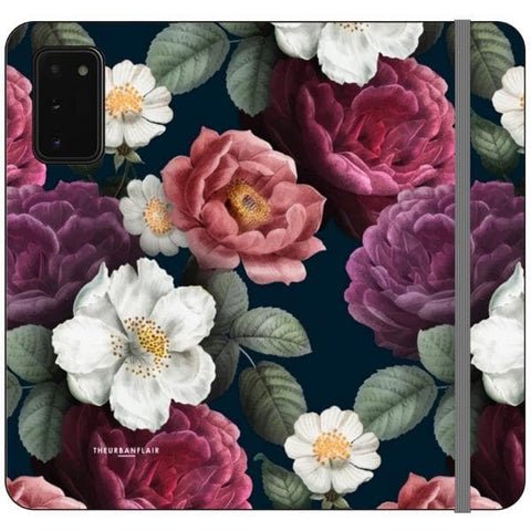 Note 20 Dark Botanical iPhone Case Wallet For iPhone 12 Mini 11 Pro Max XR XS Max 7 8 Plus SE 2020 Cover With Card Slots Vegan Leather Wallet Case - The Urban Flair