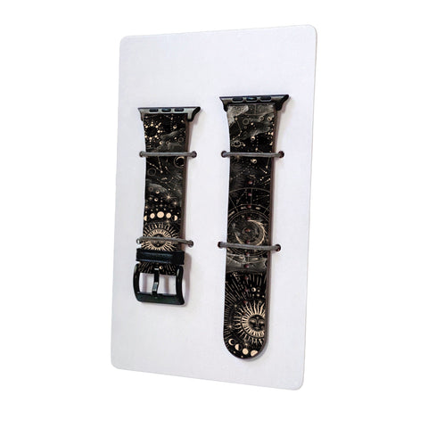 Dark Zodiac Marble Print Apple Watch Band For Women Vegan Leather Mystic Witch iWatch Straps 38mm 40mm 42mm 44mm Series 2, 3, 4, 5 Feat