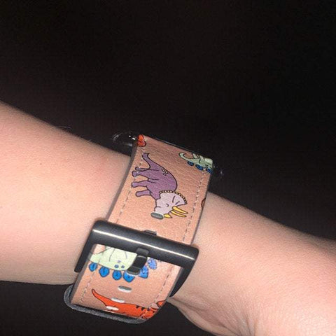 Shop The Dinosaur Apple Watch Band Exclusively at The Urban Flair - Trendy Faux/Vegan Leather iWatch Straps - Affordable Replacements Bands For Women
