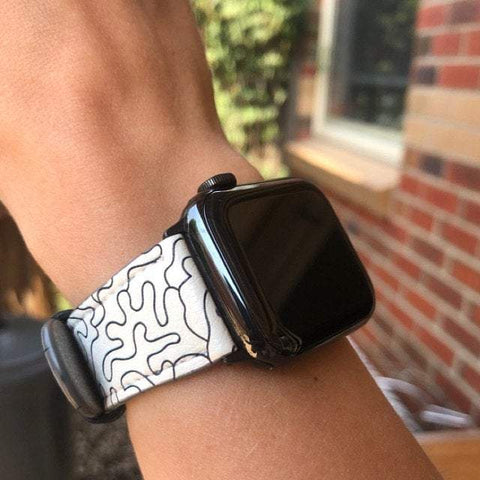 Shop The Doodles Line Art Apple Watch Band Exclusively at The Urban Flair - Trendy Faux/Vegan Leather iWatch Straps - Affordable Replacements Bands For Women