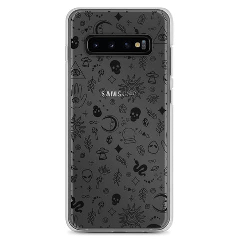 Mystic Outline Case For iPhone 12 Mini 11 Pro Max XR XS 7 8 Plus SE 2020 Galaxy S20 S21 Ultra Fe Clear Cover With Witchy Design Galaxy S10 Plus Black by The Urban Flair ()