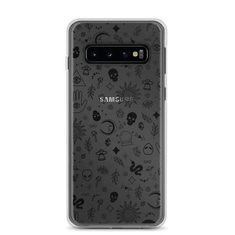 Mystic Outline Case For iPhone 12 Mini 11 Pro Max XR XS 7 8 Plus SE 2020 Galaxy S20 S21 Ultra Fe Clear Cover With Witchy Design Galaxy S10 Black by The Urban Flair ()
