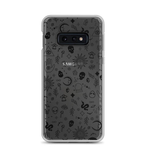 Mystic Outline Case For iPhone 12 Mini 11 Pro Max XR XS 7 8 Plus SE 2020 Galaxy S20 S21 Ultra Fe Clear Cover With Witchy Design Galaxy S10e Black by The Urban Flair ()