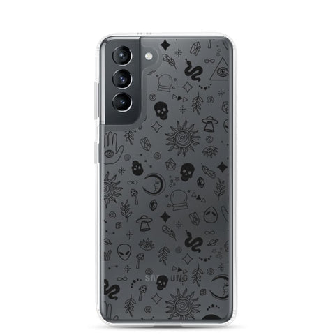 Shop The Esoteric Mystic Doodles Clear Phone Case Exclusively at The Urban Flair - Trendy Aesthetic Covers Available for Apple iPhone and Samsung Galaxy Devices
