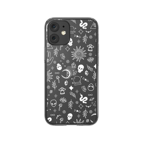 Shop The Esoteric Mystic Doodles Clear Phone Case Exclusively at The Urban Flair - Trendy Aesthetic Covers Available for Apple iPhone and Samsung Galaxy Devices