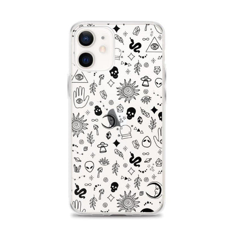 Shop The Esoteric Mystic Doodles Clear Phone Case Exclusively at The Urban Flair - Trendy Aesthetic Covers Available for Apple iPhone and Samsung Galaxy Devices