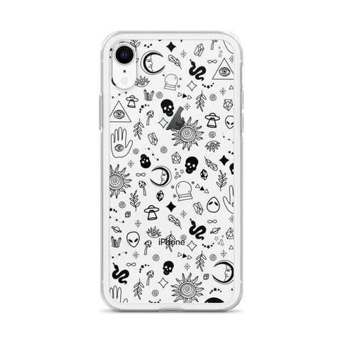 Shop The Esoteric Mystic Doodles Clear Phone Case Exclusively at The Urban Flair - Trendy Aesthetic Covers Available for Apple iPhone and Samsung Galaxy Devices