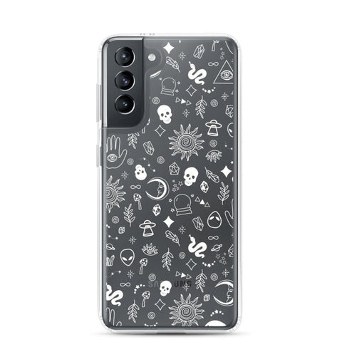 Shop The Esoteric Mystic Doodles Clear Phone Case Exclusively at The Urban Flair - Trendy Aesthetic Covers Available for Apple iPhone and Samsung Galaxy Devices
