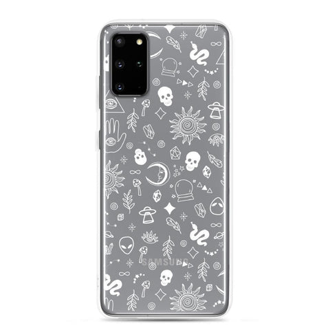 Mystic Outline Case For iPhone 12 Mini 11 Pro Max XR XS 7 8 Plus SE 2020 Galaxy S20 S21 Ultra Fe Clear Cover With Witchy Design Galaxy S20 Plus White by The Urban Flair ()