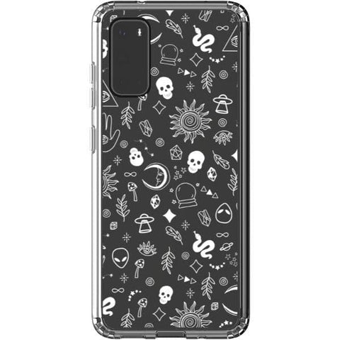 Galaxy S20 White Esoteric Mystic Doodles Clear Phone Case - The Urban Flair