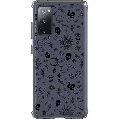 Galaxy S20 FE Black Esoteric Mystic Doodles Clear Phone Case - The Urban Flair