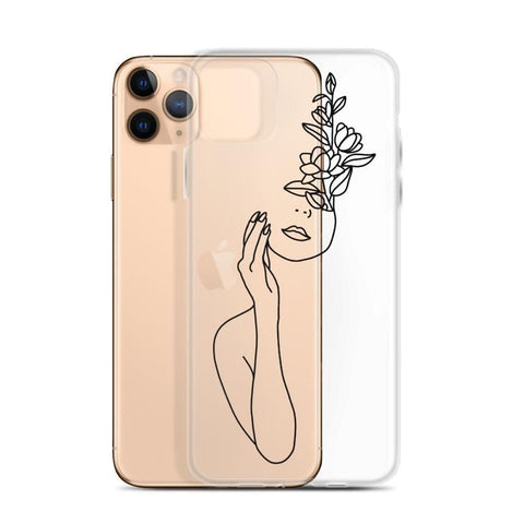 Feminine Line Art Clear Phone Case iPhone 12 Pro Max Black by The Urban Flair (Feat)