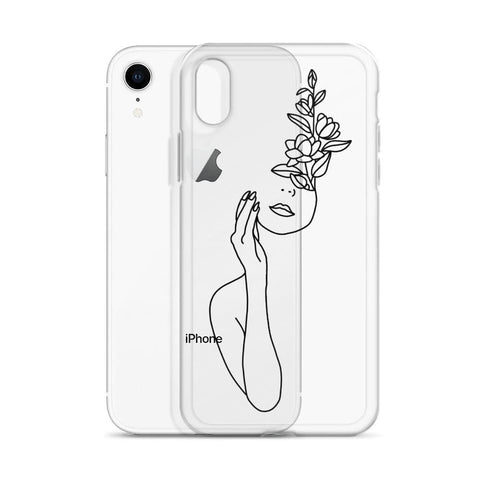 Feminine Line Art Clear Phone Case iPhone 12 Pro Max Black by The Urban Flair (Feat)
