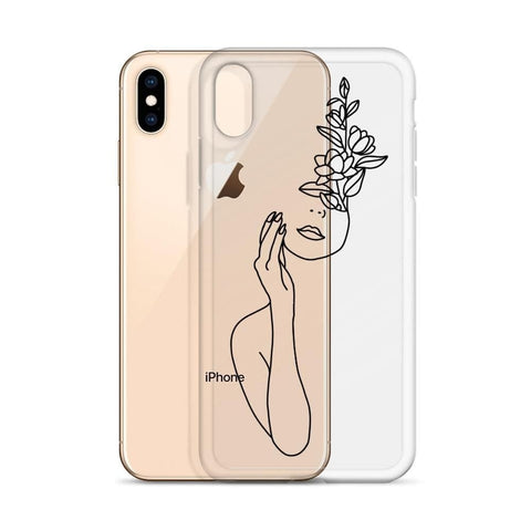 Feminine Line Art Clear Phone Case iPhone 12 Pro Max Black by The Urban Flair (Feat)