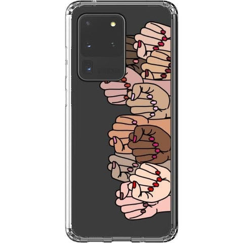 Galaxy S20 Ultra Feminist Fists Clear Phone Case - The Urban Flair