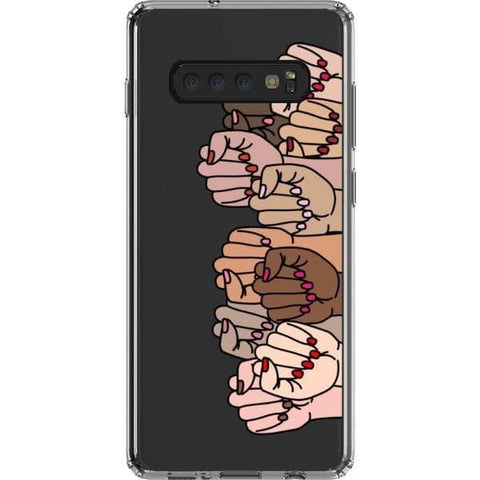 Galaxy S10 Plus Feminist Fists Clear Phone Case - The Urban Flair