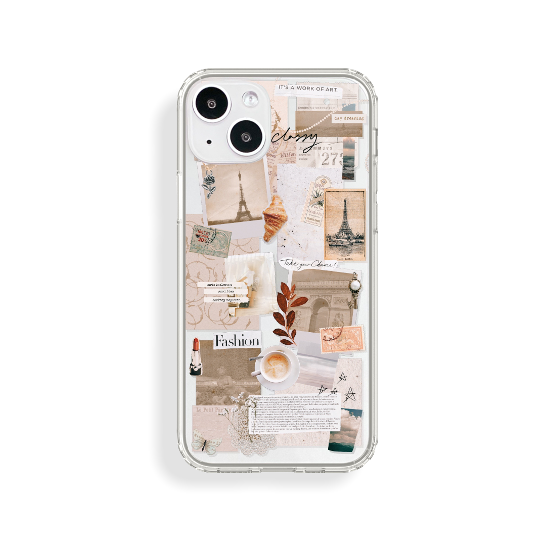 French Mood Board Collage Clear Phone Case for Apple iPhone 13 (&– The ...
