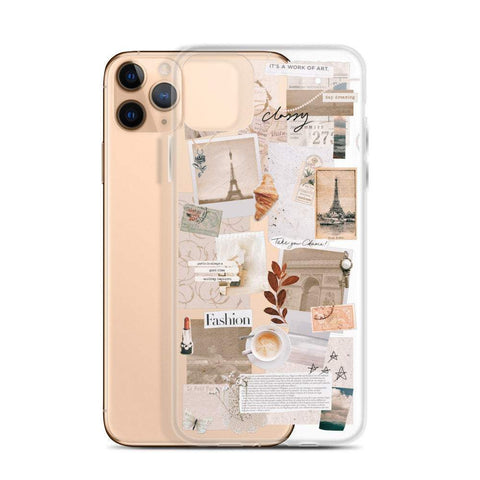 French Mood Board Collage Clear Phone Case iPhone 12 Pro Max by The Urban Flair (French Mood Board Collage Phone Case For iPhone 12 Mini 11 Pro Max XR XS 7 8 Plus SE 2020 Aesthetic Paris France Inspired Clear Cover Feat)
