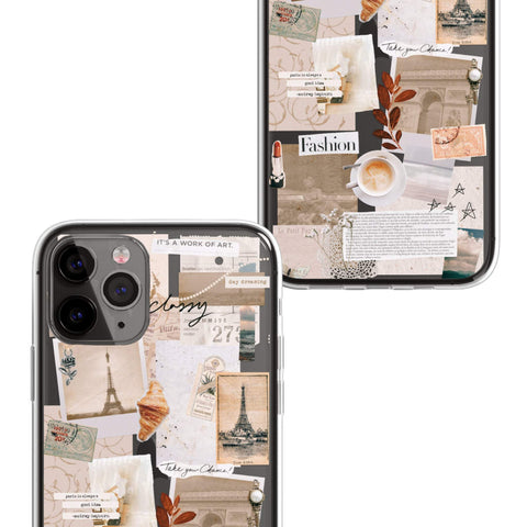 French Mood Board Collage Clear Phone Case iPhone 12 Pro Max by The Urban Flair (French Mood Board Collage Phone Case For iPhone 12 Mini 11 Pro Max XR XS 7 8 Plus SE 2020 Aesthetic Paris France Inspired Clear Cover Feat)