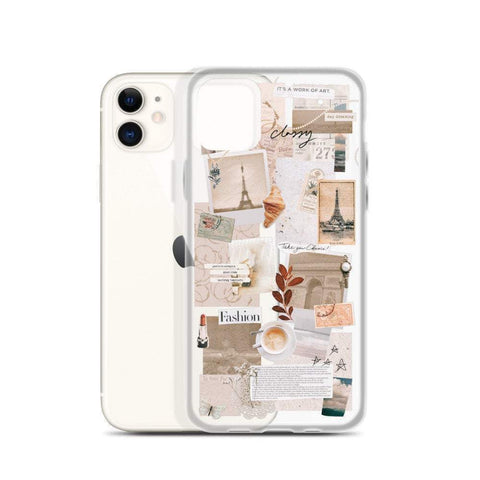 French Mood Board Collage Clear Phone Case iPhone 12 Pro Max by The Urban Flair (French Mood Board Collage Phone Case For iPhone 12 Mini 11 Pro Max XR XS 7 8 Plus SE 2020 Aesthetic Paris France Inspired Clear Cover Feat)