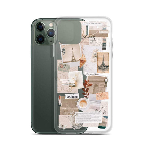 French Mood Board Collage Clear Phone Case iPhone 12 Pro Max by The Urban Flair (French Mood Board Collage Phone Case For iPhone 12 Mini 11 Pro Max XR XS 7 8 Plus SE 2020 Aesthetic Paris France Inspired Clear Cover Feat)