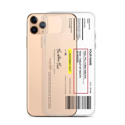 Funny Fake Prescription Name Clear Phone Case by The Urban Flair (Funny Fake Prescription Name Clear Phone Case exclusively at The Urban Flair)