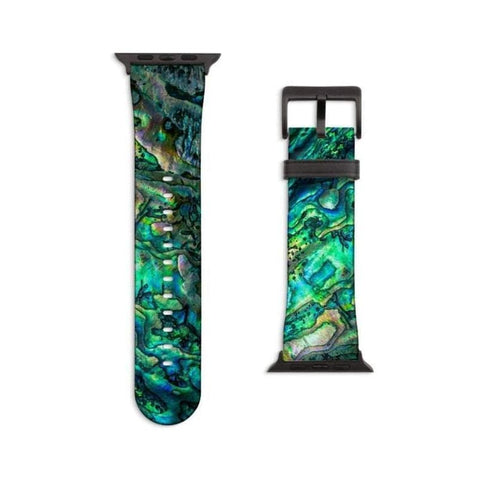 Shop The Green Abalone Print Apple Watch Band Exclusively at The Urban Flair - Trendy Faux/Vegan Leather iWatch Straps - Affordable Replacements Bands For Women