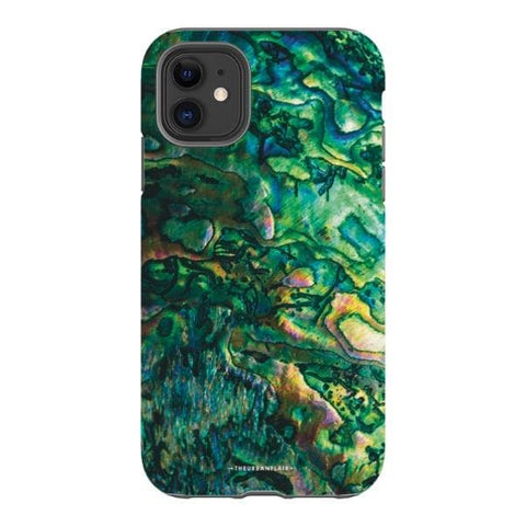 iPhone 11 Gloss (High Sheen) Green Abalone Shell Tough Phone Case - The Urban Flair