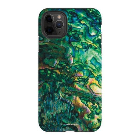 iPhone 11 Pro Max Gloss (High Sheen) Green Abalone Shell Tough Phone Case - The Urban Flair