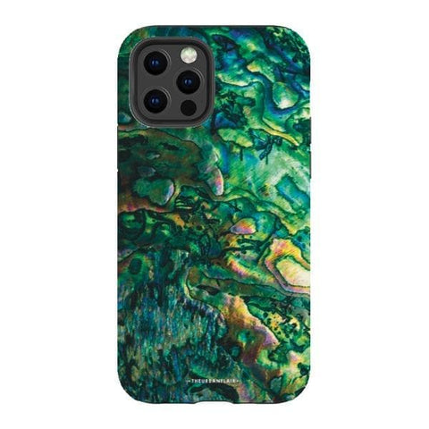iPhone 12 Pro Gloss (High Sheen) Green Abalone Shell Tough Phone Case - The Urban Flair